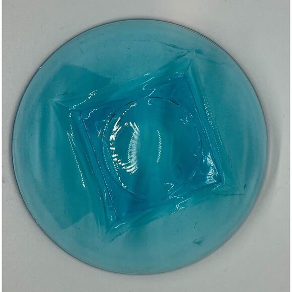 Vintage Hazel Atlas Glass Candy Dish Bowl Capri Blue Round - Picture 3 of 3